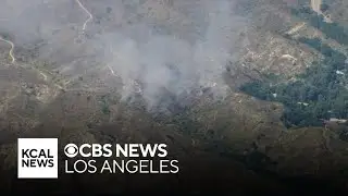 Firefighters battle brushfire in Kagel Canyon