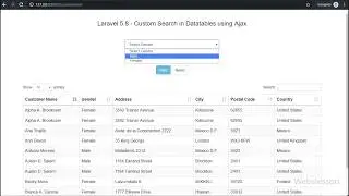 Laravel 5.8 - Custom Search in Datatables using Ajax