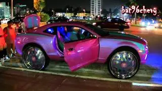 PLAYING NBA 2K12 ON TV'S, OUTRAGEOUS Pink/Blue Camaro on 32's - HD