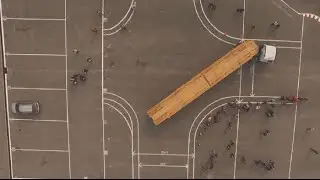 Giro a 90&deg; de batea automovilera de 22,40 m, en intersecci&oacute;n de 10,40 m x 10,40 m