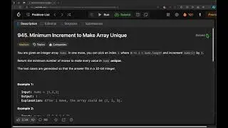 LeetCode soluton - 945. Minimum Increment to Make Array Unique - TypeScript and JavaScript