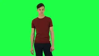Guy posing at the camera green screen 4K footage