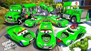 GTA 5 - Stealing HULK MCQUEEN CARS with Franklin! (Real Life Cars #117)