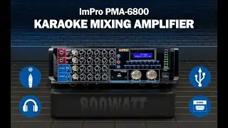 Impro PMA-6800 800W Professional Karaoke Mixing Amplifier Echo Auto Tune and 1 Touch Recording