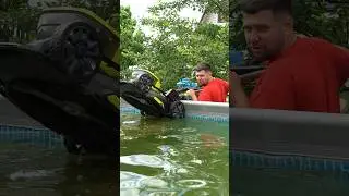 😬Помыл газонокосилку в бассейне #дача #ТемаВИ