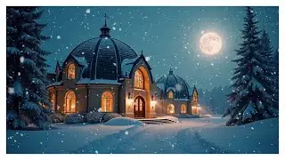 Snowstorm Sleep Ambience | Elegant Winter Manor with Blizzard Winds & Full Moon Night Calm