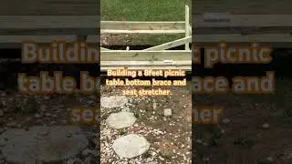 Building a 8 feet picnic table bottom braces and seat stretcher #picnictables #diy #woodworking