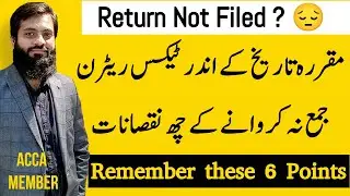 Consequences of not Filing Return within Due Date | Remember these Six Points | FBR | Income Tax |