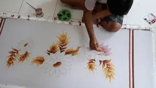 Silk Painting Waterlily Flower