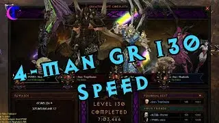 Diablo III Season 16 Gameplay - 4man Greater Rift 130 Speed