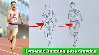 How To Draw Dynamic Running Pose||Female figure Drawing||Pencil Drawing