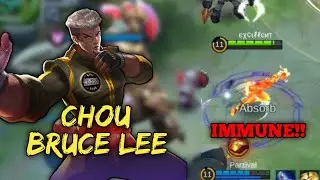 CHOU BRUCE LEE MODE!! | No skin gameplay | MLBB