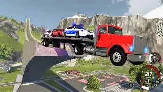 MEGA SPRUNG auf XXL Rampe mit 200 km h ! Crash Test - BeamNG Gameplay
