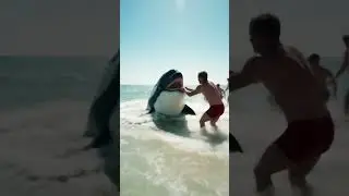 Killer Whale Shark Attack on Crowded Beach! Lifeguard Goes Beast Mode 🐋💥🌊