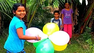 Girls outdoor fun All Color balloon show with Rocket Balloon learn colours for kids by episode -11