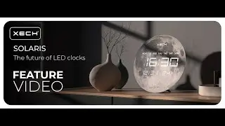 XECH Solaris | Цифровые настенные часы для гостиной | Дизайнерские настенные часы для спальни | Moon Design