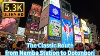 The Classic Route from Namba Station to Dotonbori  Osaka Japan【5.3K/HDR】