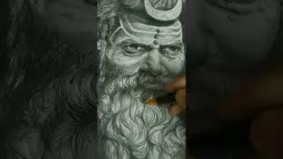 Aghori Sadhu Portrait Drawing | Realistic Pencil Sketch | Sadhu  #shorts #pencilsketch #art