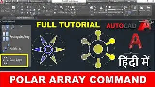 AutoCAD Polar Array cammand tutorial in Hindi || How to use polar array command in AutoCAD