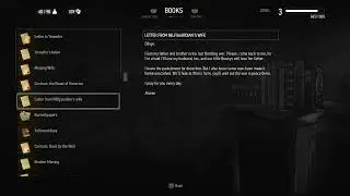 BOOKS: Letter from Nilfgaardian's wife (Witcher 3 In-Game Lore Read Aloud)