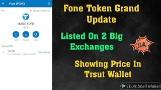 Fone Token Awesome News || Listed On Coinmarket Cap || Show Price In Trsut Wallet || 1 Fone = 1$