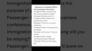 A dialogue between an immigration Officer and a passenger at the airport || dialogue for class 6