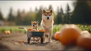 Animals Team Up for a Cozy Fall Harvest Feast! 🍂🐶🐻🦊 Shiba Grows Pumpkins with Friends