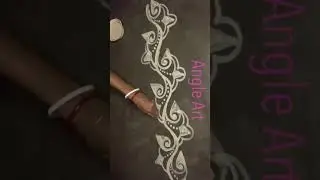 #Easy new border design alpona#rangoli#Shorts#Angle Art.