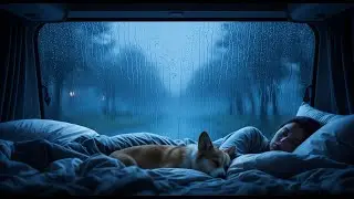 Super Heavy Rainstorm | Rain Sounds for Sleeping | Thunderstorm Outside Campervan Window