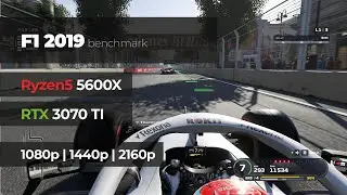 F1 2019 Max Settings | RTX 3070 TI | Ryzen5 5600X | 1080p, 1440p, 2160p