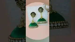 Silk Thread Jhumka Earrings With Antique Stud, #earrings#shorts