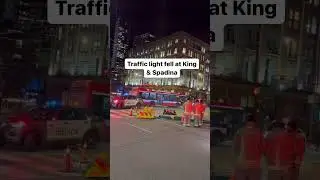 Traffic light fell downtown