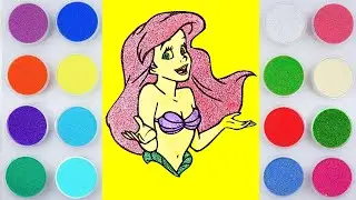 Disney Little Mermaid Ariel Princess Sand Painting Coloring For Kids And Toddlers