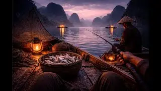POV: A Quiet Night Fishing in Vietnam 🇻🇳🌙🎣 | Boat, Water & Lantern Sounds | No Music |