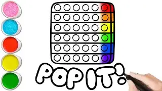 Drawing and Coloring a Rainbow POP IT | Easy pop it drawing for kids