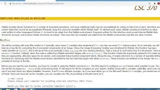 Introduction on MEX file and compiler selection