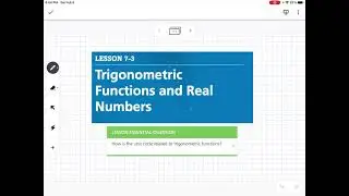 Trigonometric Functions and Real Numbers (Lesson 7-3 Notes)
