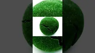 Satisfying Kinetic Sand sparkling green ball squishing. ASMR no talking