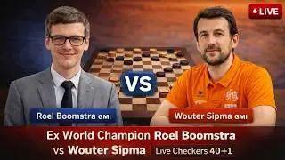 Ex World Champion Roel Boomstra vs Wouter Sipma | Live Checkers 40+1