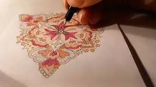 Ausmalvideo: Ornament mit blassen Rott&ouml;nen
