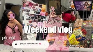 WEEKEND VLOG: Store runs + Girls night + food + library + vision boards & more| Teonianiccole