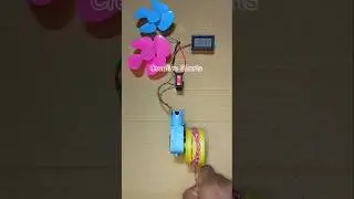 Running a Metal Gear Motor Powering Into Voltmeter and Two DC Fan Motor _ DC Motor #dcmotor #shorts