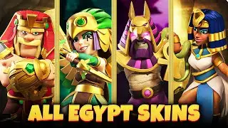 All Egypt Skins Animation in Clash of Clans | Egypt King, Queen, Warden, Champion Skin