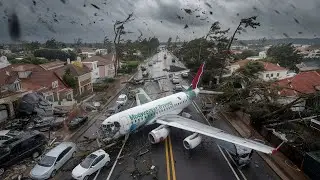 2 minutes ago in Portugal, planes and houses were destroyed! Storm Kristin