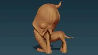 Tentacle Dude turnaround clay render