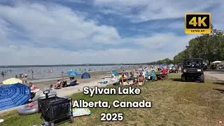 Sylvan Lake Summer Walking Tour 2025 | Alberta Canada Nature & Lake Views in 4K