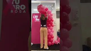 Arco org&acirc;nico outubro Rosa 💖 #arcodebaloes #baloesorganico #arcodeglobos