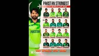 Pakistan Strongest Squad for 2026 Cricket World Cup #pakistancricket #t20worldcup #pakistansquad