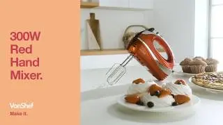 VonShef 300W Red Hand Mixer
