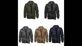Men's Solid Color Fleece Lining Warm Jacket,